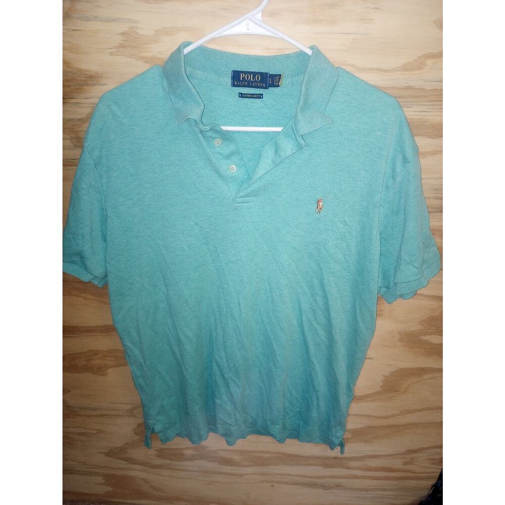 Men's Polo Ralph Lauren Blue Shirt Large Custom Slim Fit
